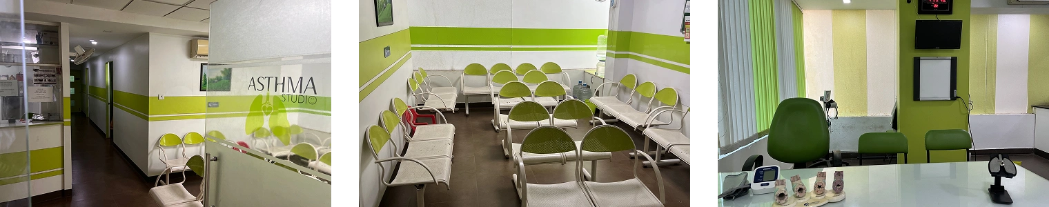 Interior of Asthma Studio showing waiting area and consultation room.